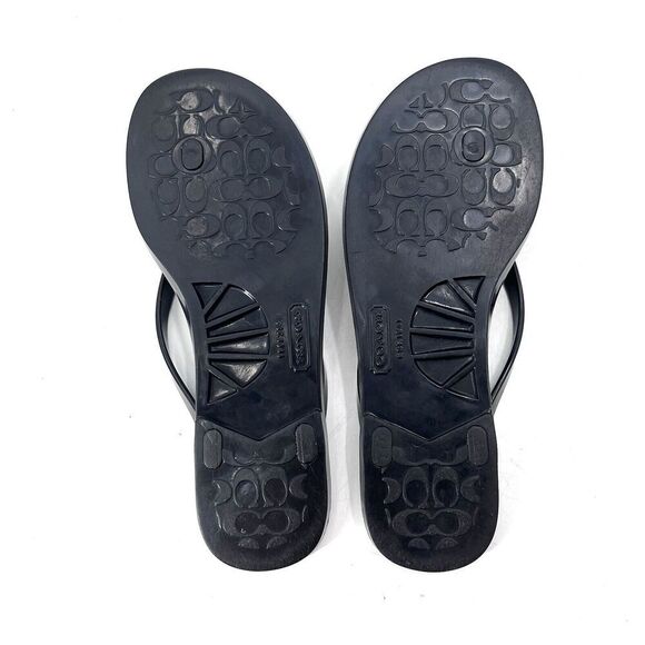 COACH Landon Black Thong Flip Flop Sandals - Picture 7 of 8
